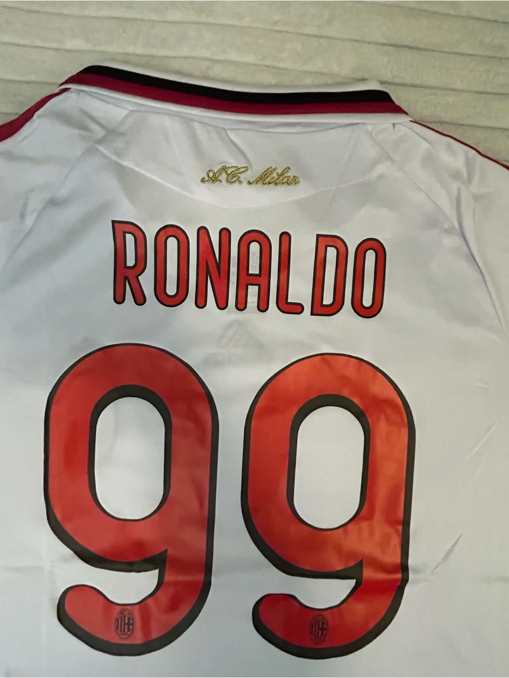 adidas White Men's Football Jersey with Red Accents - Ronaldo 99